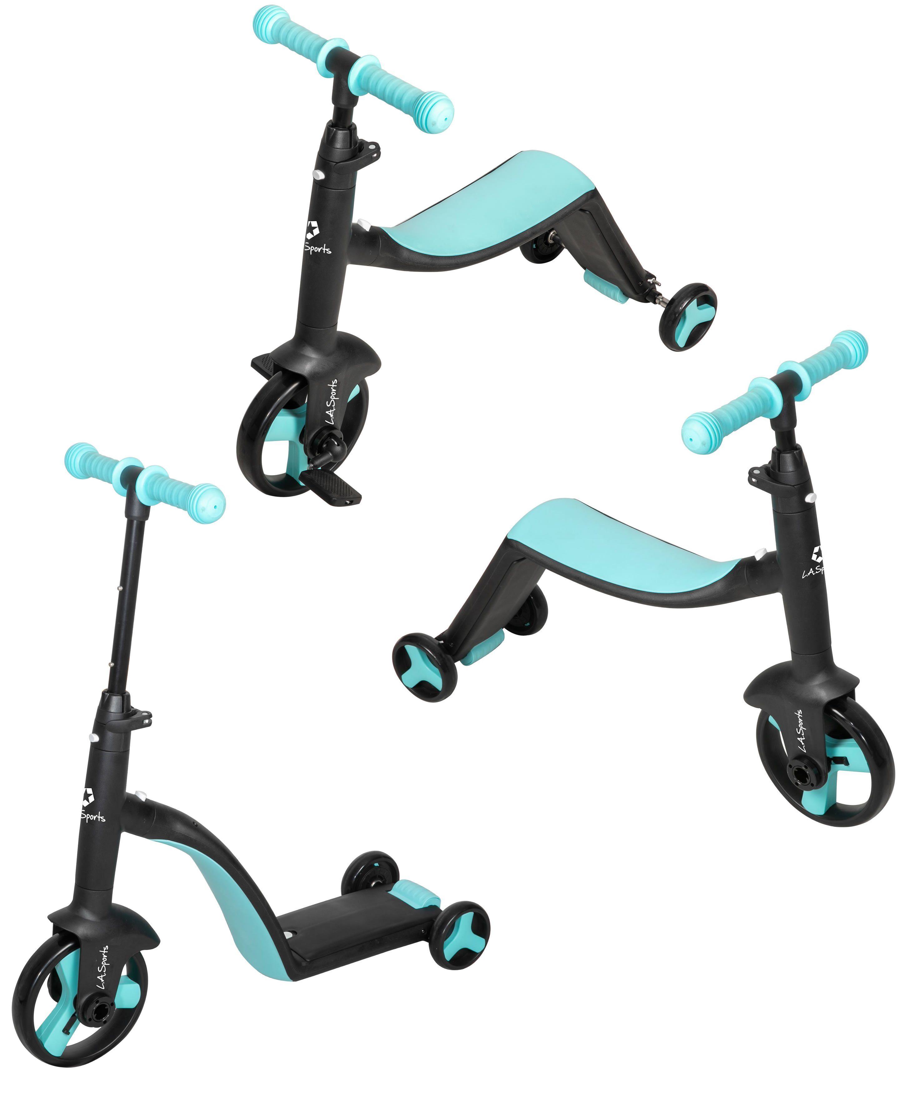 L.A. Sports Dreirad »3in1 Kids Trike kombiniert Laufrad Dreirad Scooter für Kinder ab 2 Jahren