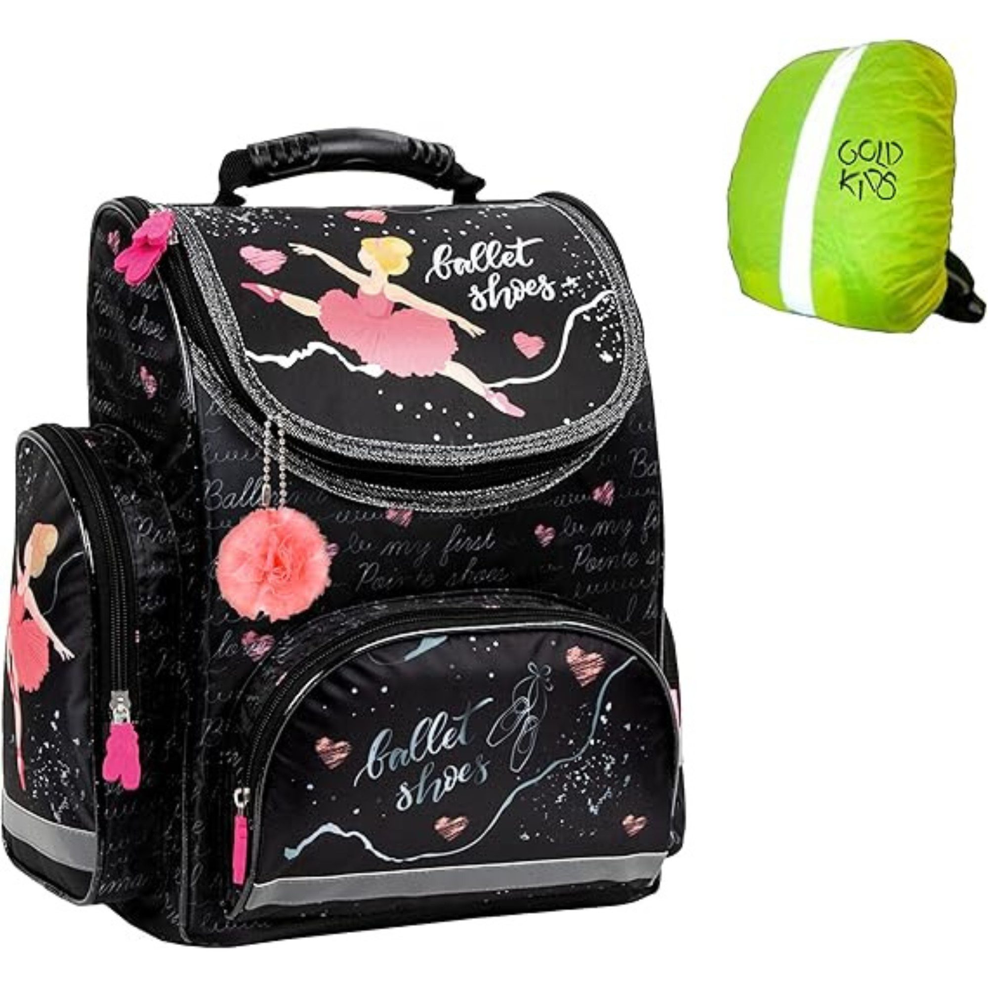 GOLDKIDS Schulranzen Ranzen Tornister mit Bllerina (Motiv für Mädchen., 1-tlg., Geeignet ab der 1. Klasse der Grundschule), ink. Regenschutz