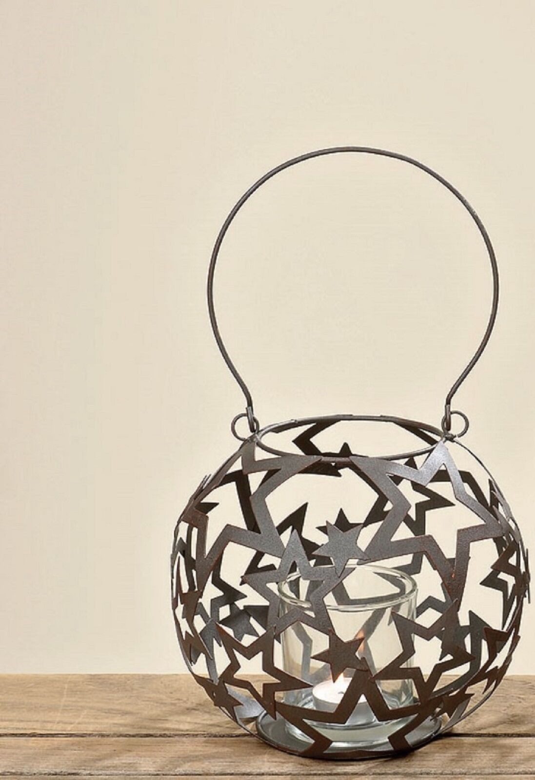 BOLTZE GRUPPE GmbH Windlicht Windlicht Nela Metall Glas antikbraun Ø 19 cm Stückpreis