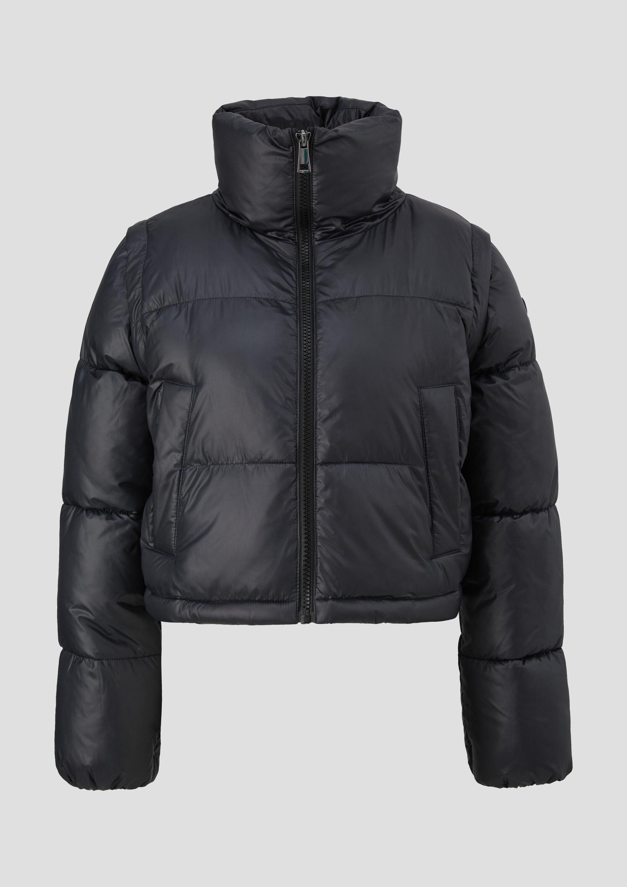 s.Oliver Winterjacke Outdoor-Jacke Kurze Pufferjacke mit abnehmbaren Ärmeln