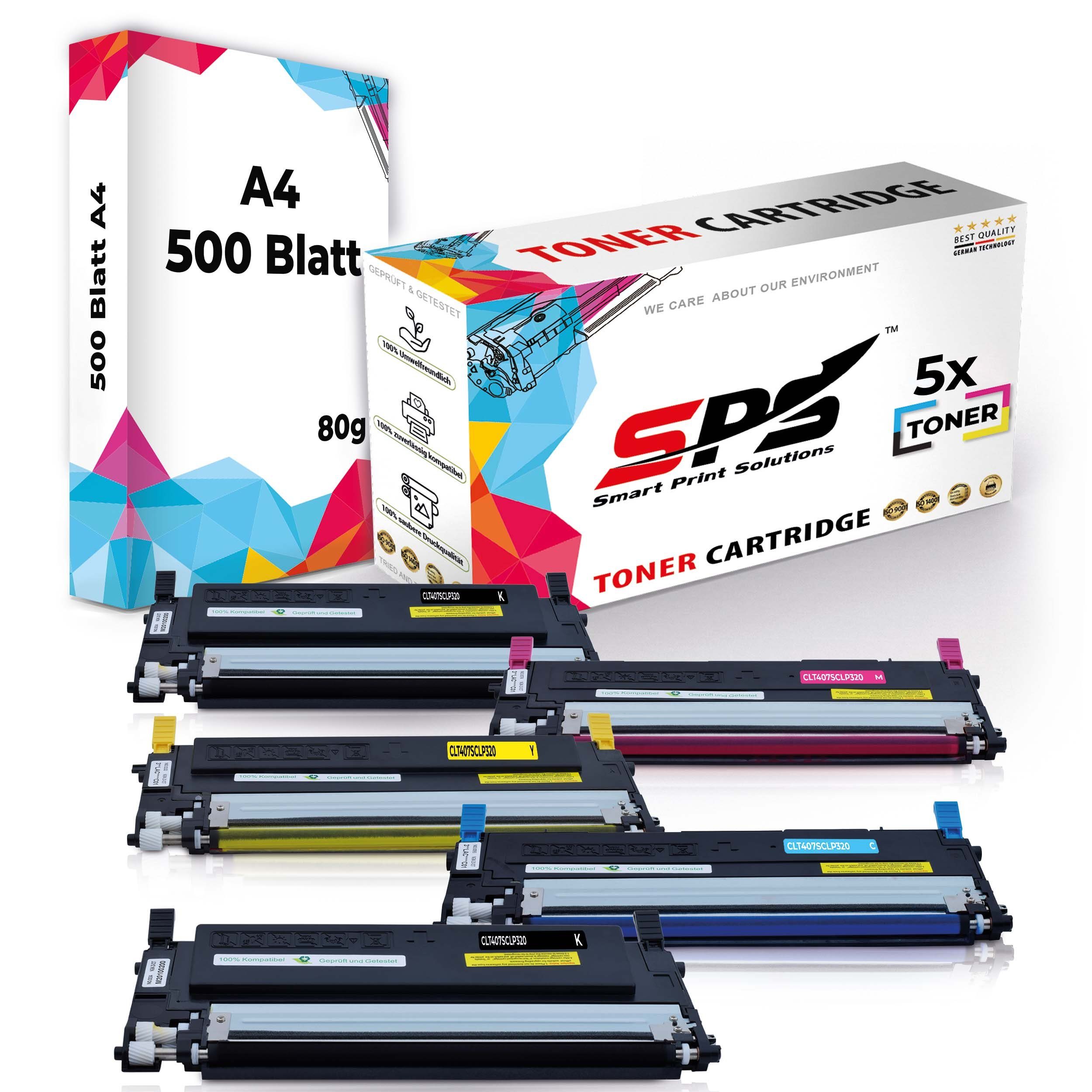 CLP-325 SPS Pack für A4 C407 Samsung Papier) Tonerkartusche (5er Kompatibel CLT-C407S, +