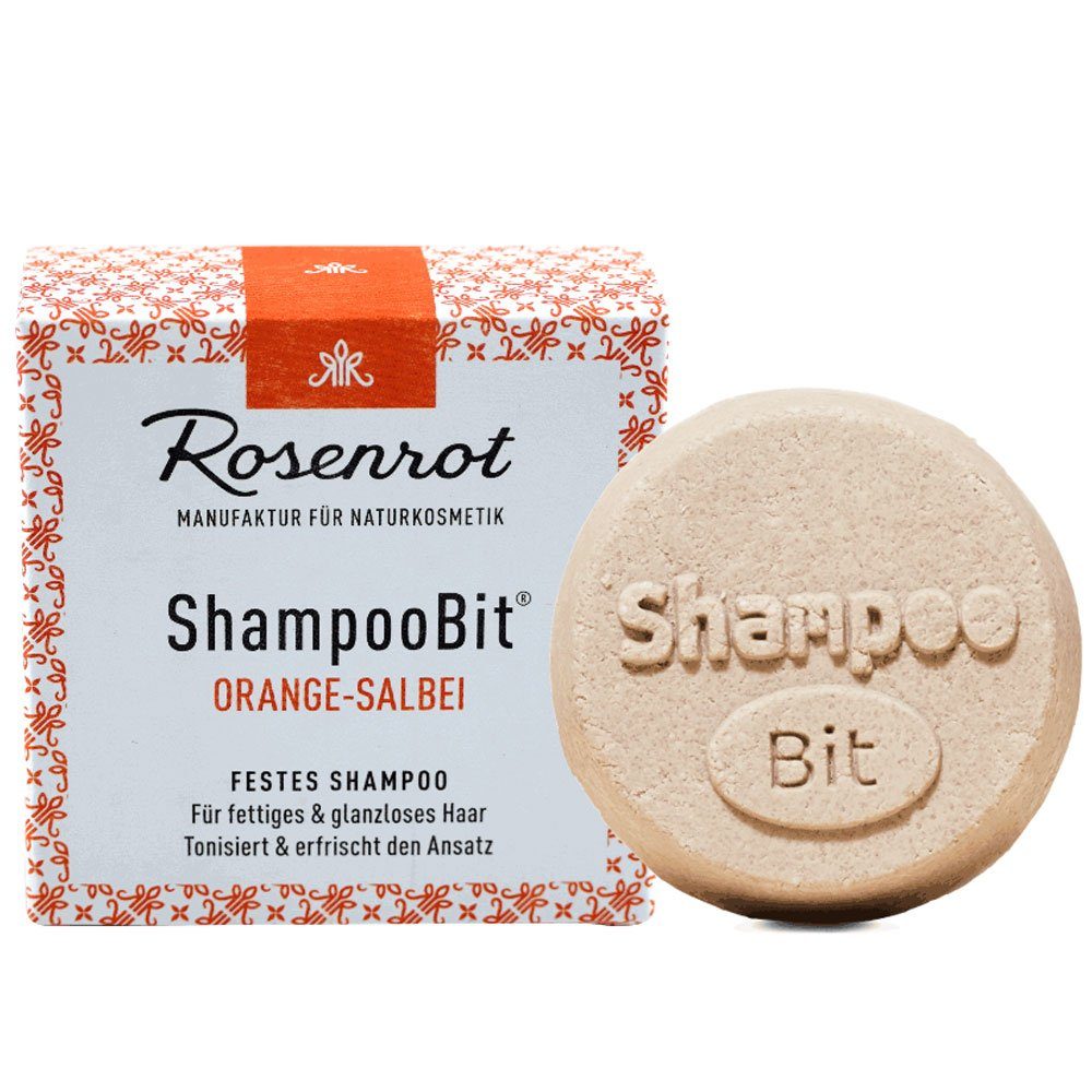 Rosenrot Festes Haarshampoo Festes Shampoo Orange-Salbei, Orange, 60 g
