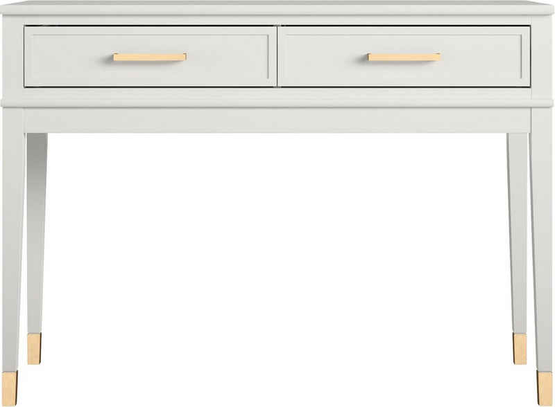 CosmoLiving by Cosmopolitan Konsolentisch Westerleigh (1-St), mit 2 Schubladen, pflegeleichtes MDF, Beine aus Massivholz, Höhe 76 cm