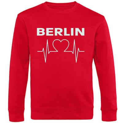 multifanshop Sweatshirt Berlin rot - Herzschlag - Pullover