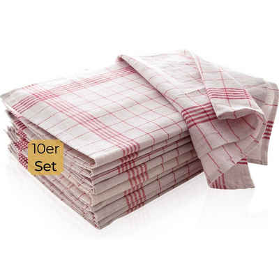 Hometex Premium Textiles Geschirrtuch 10-er Set Halbleinen Geschirrtücher aus 50 % Baumwolle & 50 % Leinen in 50 x 70 cm, (10-tlg., 10er Set)