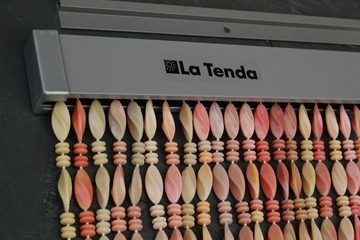 Türvorhang La Tenda GENOA 3 XL Perlenvorhang bunt, La Tenda, Hakenaufhängung, halbtransparent, 120 x 230 cm, Perlen - Länge und Breite individuell kürzbar