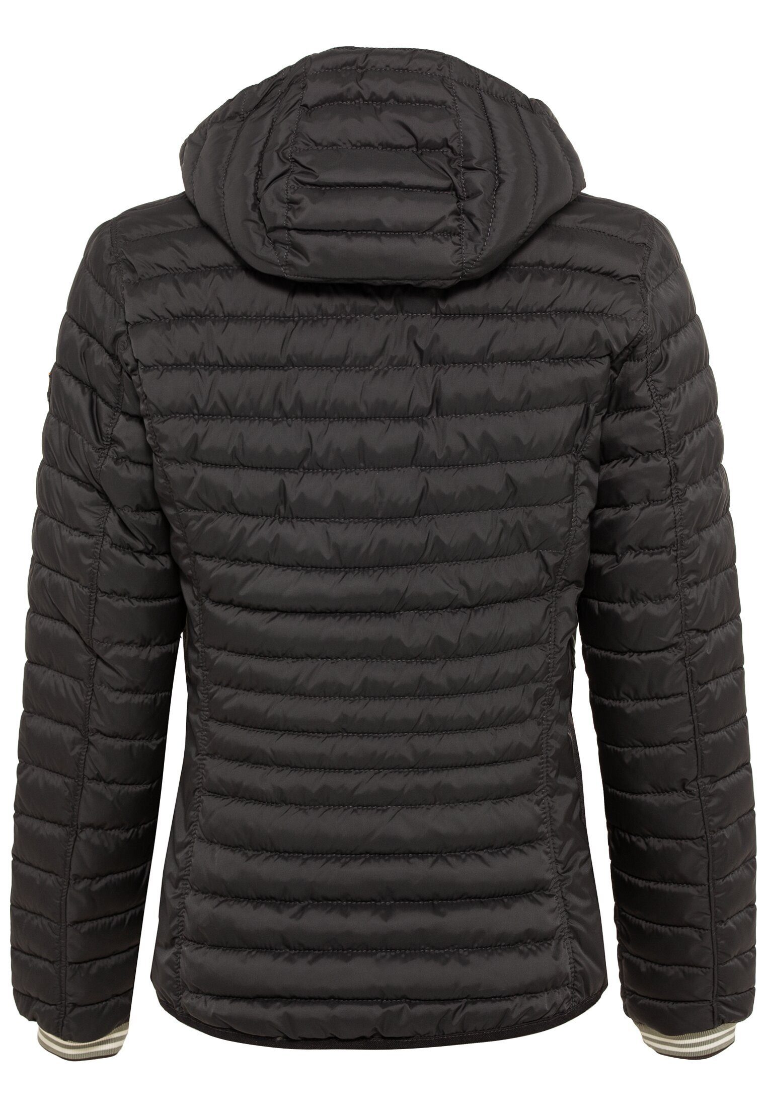 Steppjacke mit camel Kapuze Schwarz active abnehmbarer