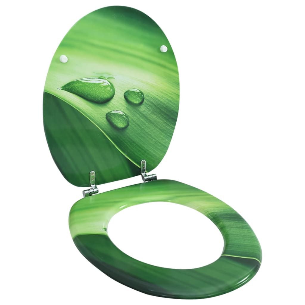 Thumbnail - vidaXL WC-Sitz, Toilettensitz mit Deckel MDF Grün Wassertropfen-Design