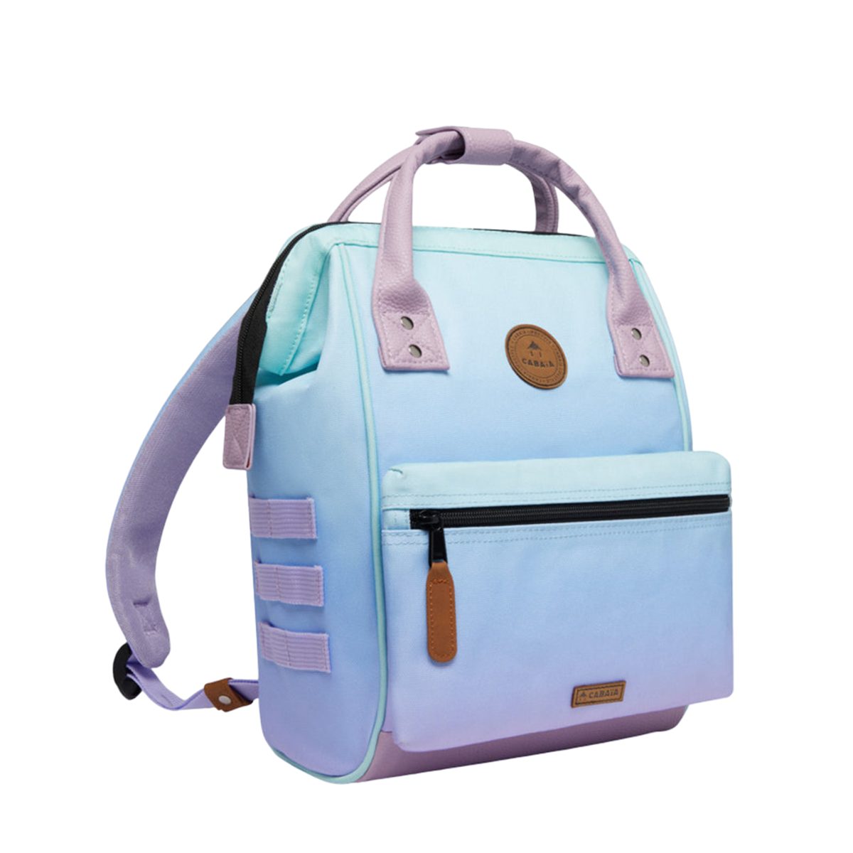 CABAIA Rucksack Adventurer Small Mykonos (Set, 3-tlg., inkl. 2 auswechselbaren Vordertaschen), Tagesrucksack mit austauschbaren Vordertaschen