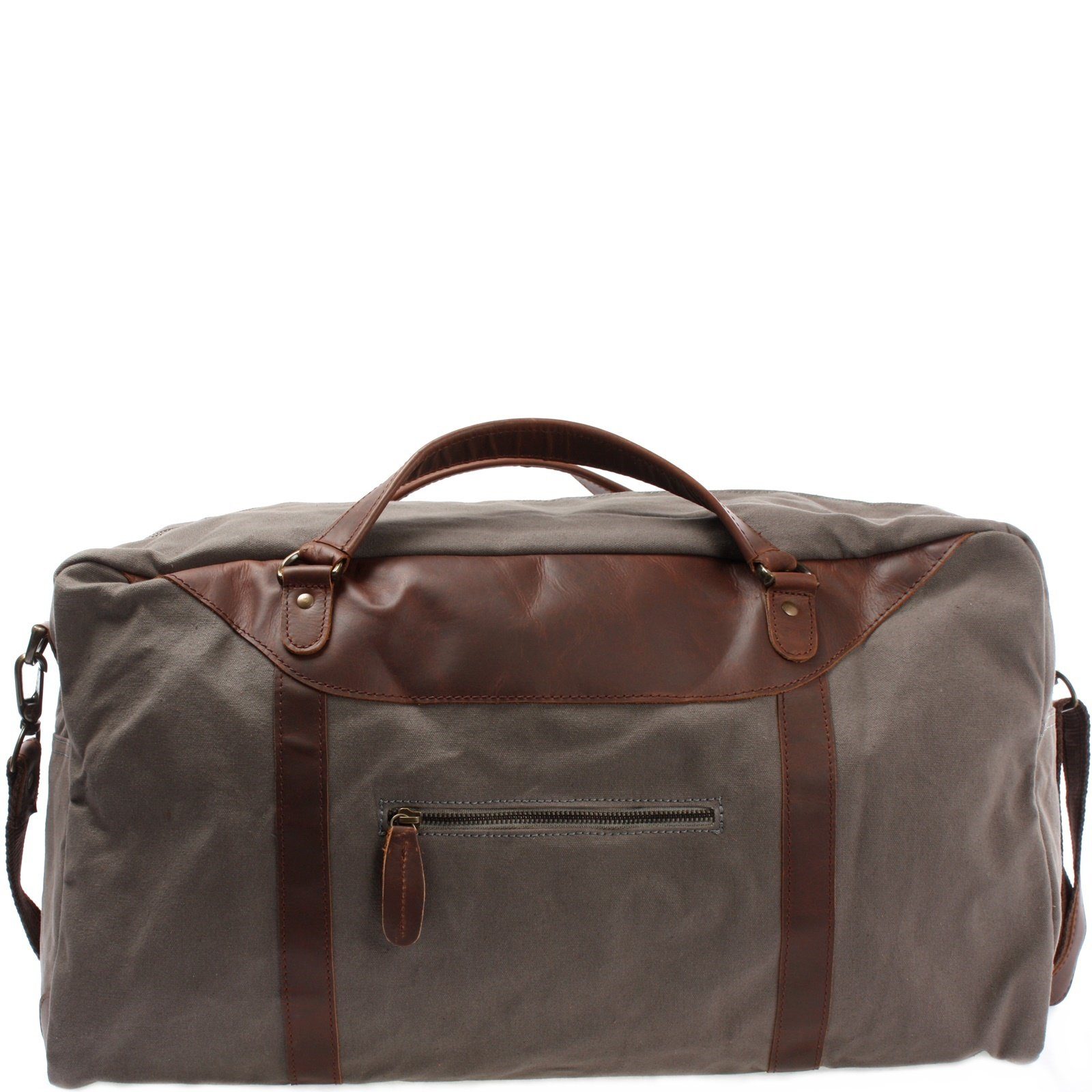 LECONI Weekender große Reisetasche Gepäck Damen Herren Sporttasche Canvas Leder LE2020, Riesiges Hauptfach – viele Zusatzfächer – 60 × 30 × 30 cm
