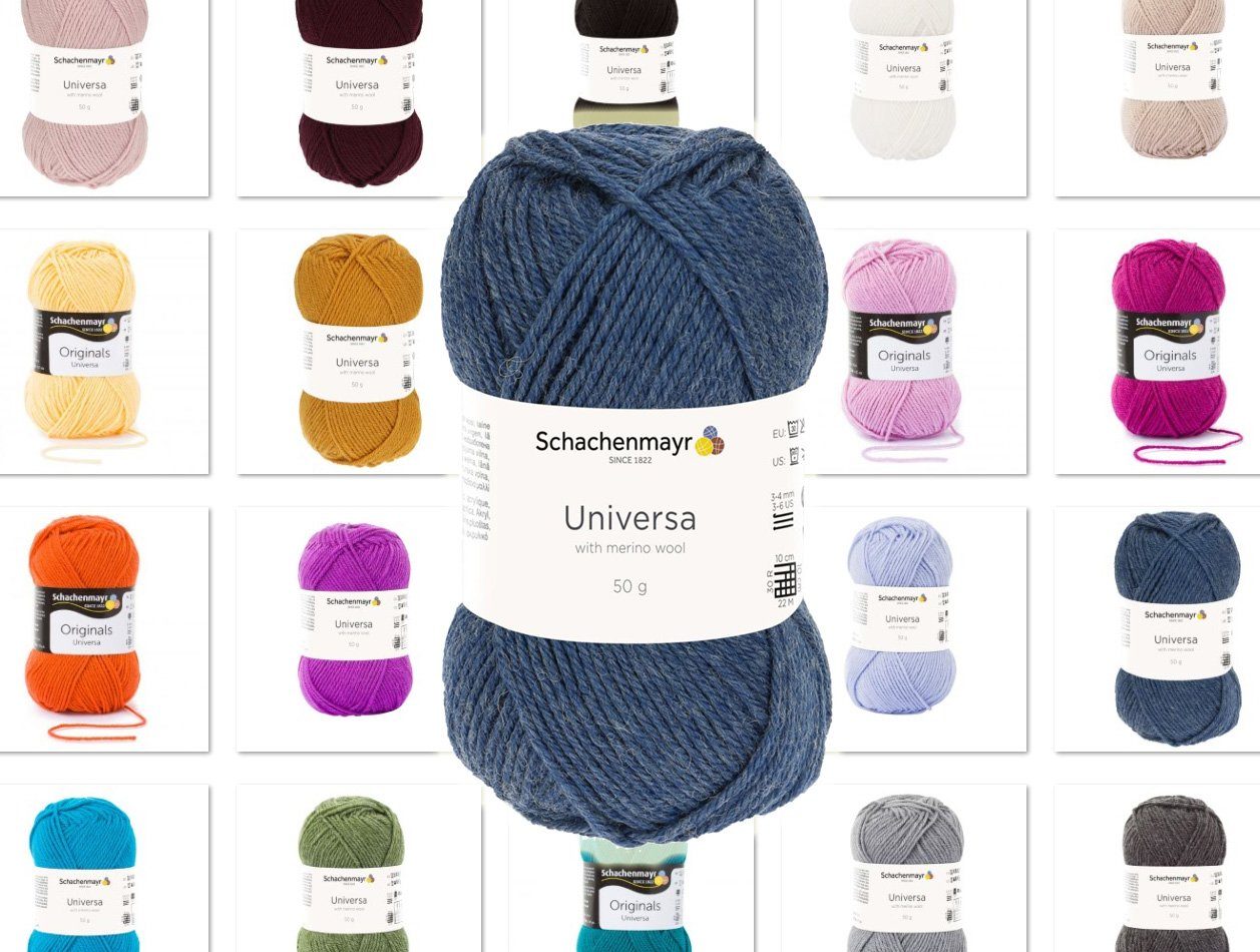 Schachenmayr Wolle Universa klassisches Schurwollmischgarn zum Stricken und Häkeln Häkelwolle, 125,00 m (50g Wolle zum Stricken und Häkeln mit Schurwolle, Strickgarn, Strickwolle, Handstrickgarn), Ganzjahresgarn