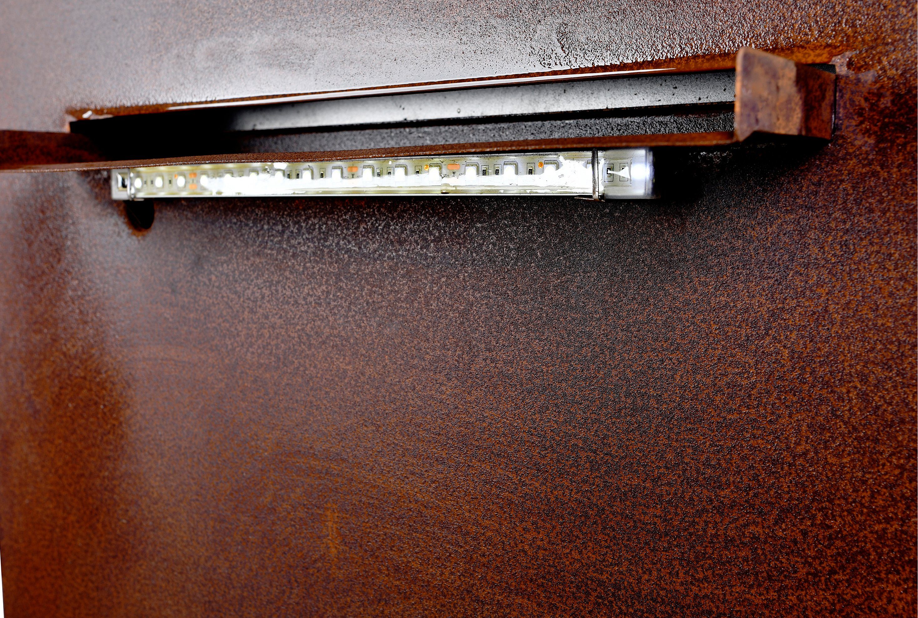 Köhko Gartenbrunnen mit LED-Beleuchtung Höhe 100 cm Wasserspiel aus Cortenstahl 31008