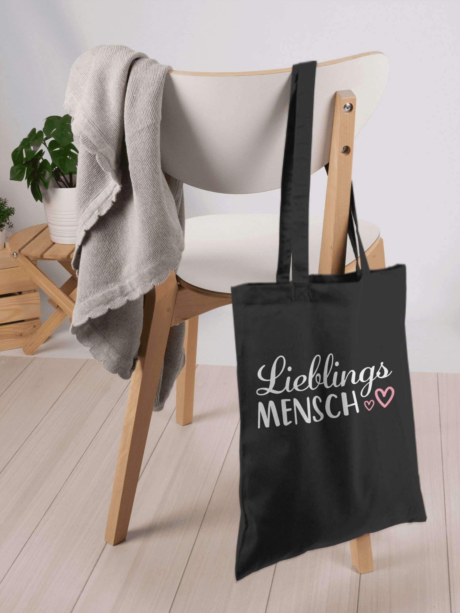 Shirtracer Umhängetasche Lieblingsmensch Schriftzug, Valentinstag Partner Liebe