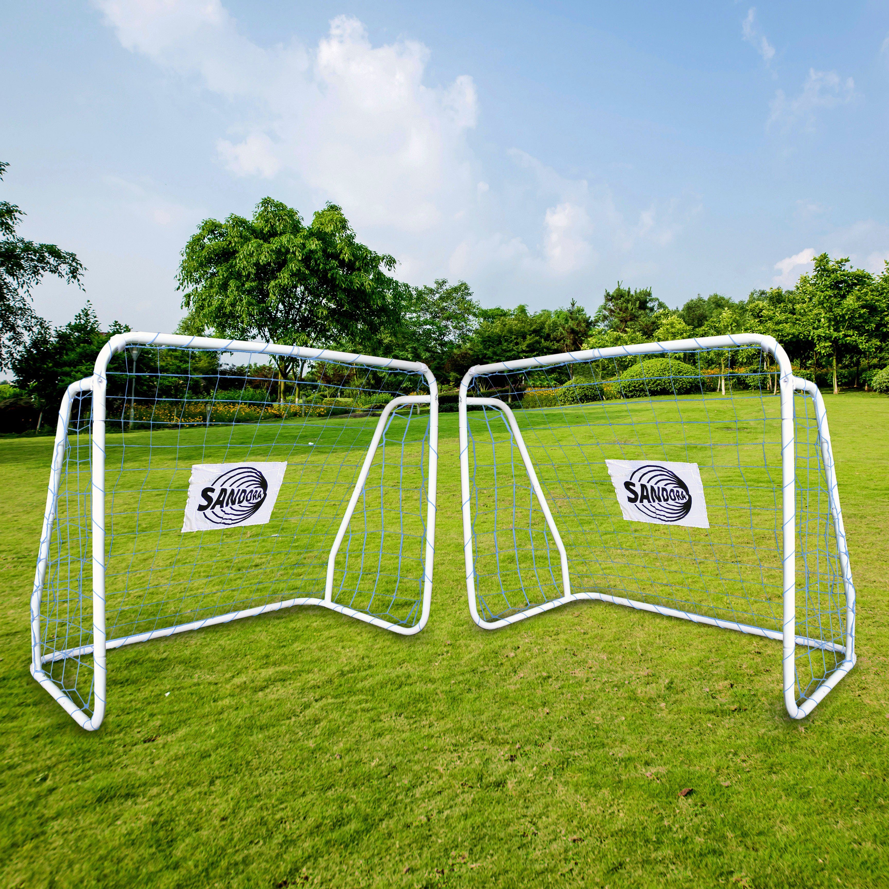 (Set, St), Netz blauem Sandora 2 124x96x61cm Fußballtor mit SANDORA