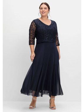 Sheego Abendkleid Große Größen aus Mesh, mit Zierborten