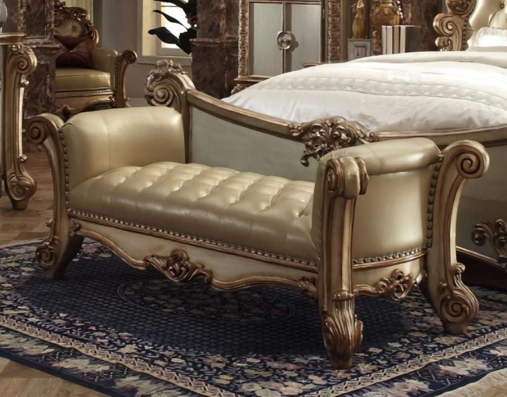 Xlmoebel Bettbank Elegante Polsterbank aus Kunstleder für Schlafzimmer (Bank), Hergestellt in Europa