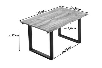 SAM® Essgruppe Jasov, Mangoholz, naturfarben, TP 26mm, Baumkante, 4x Drehstuhl Watson