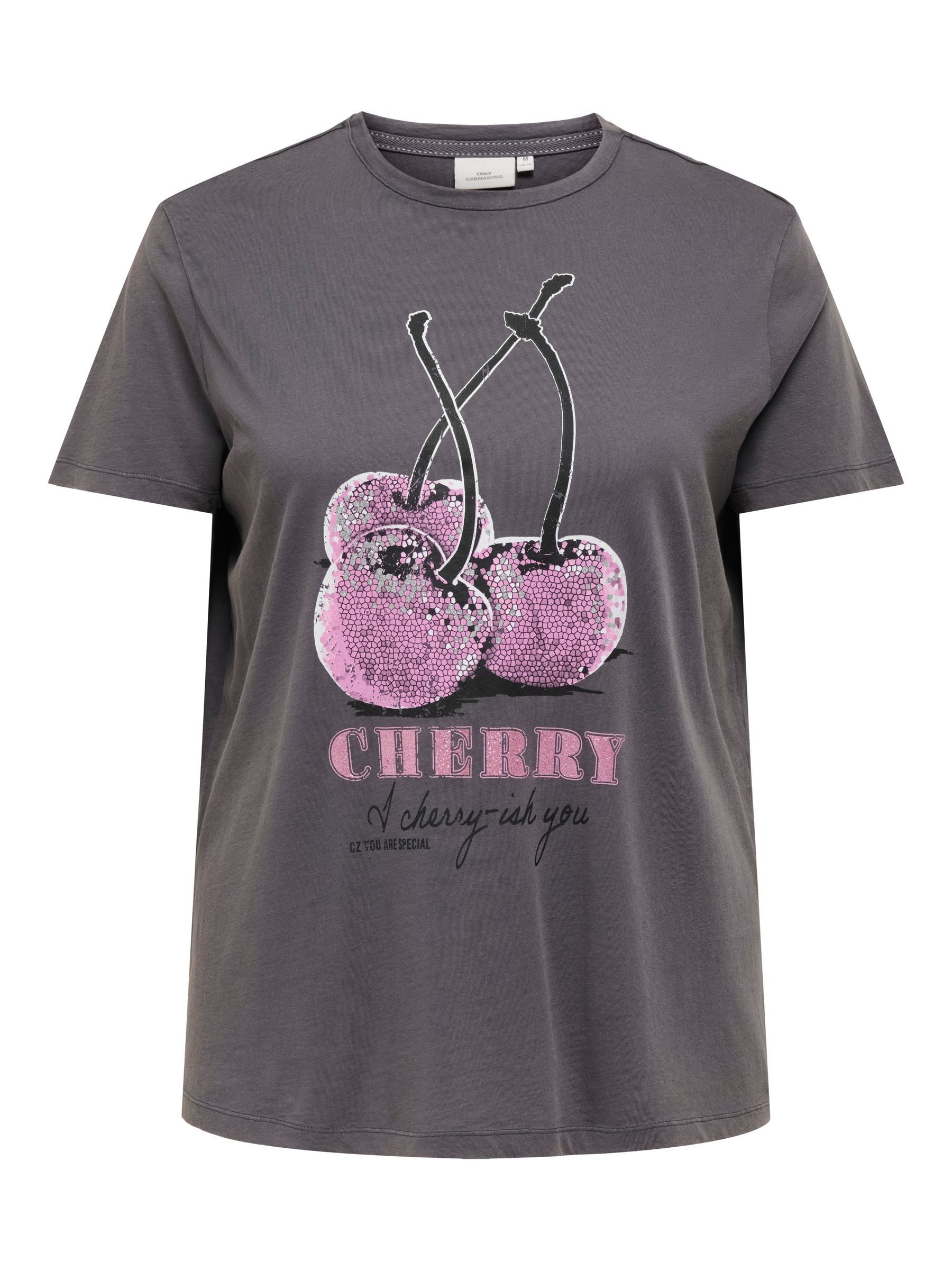 ONLY CARMAKOMA T-Shirt Rundhals Kurzarm Print günstig online kaufen