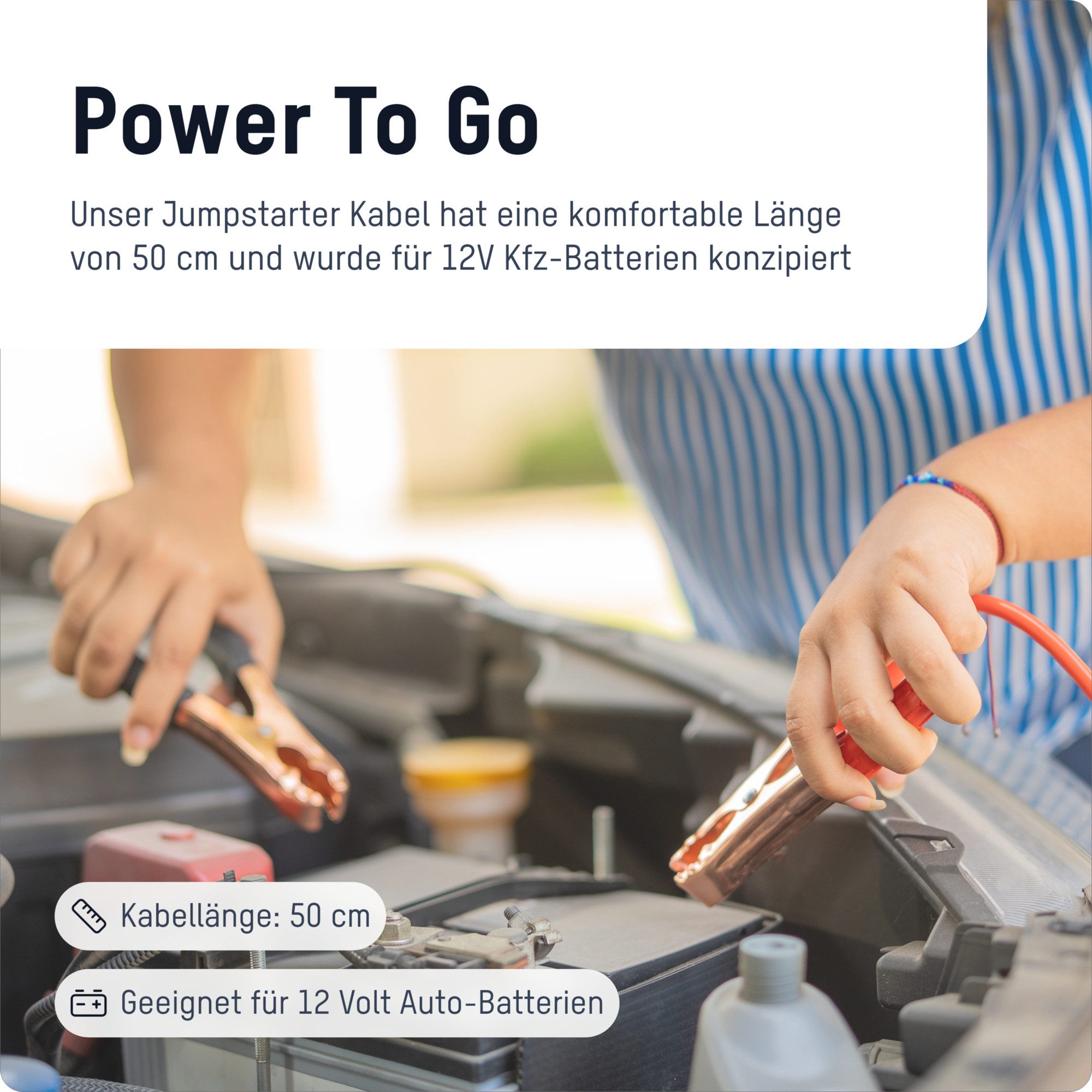 ANSMANN AG Starthilfeadapter für Powerstations / Überbrückungskabel für Pkw Powerstation