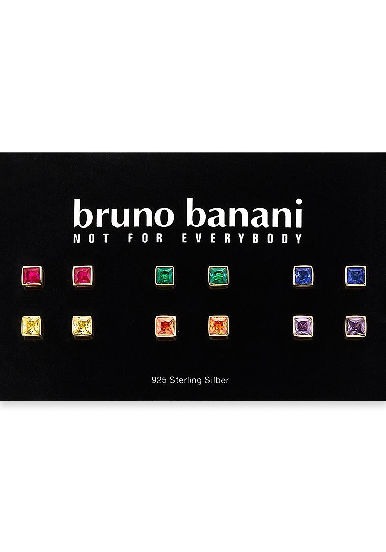 Bruno Banani Ohrstecker-Set Mulitpack Schmuck Geschenk Silber 925 Ohrschmuckset Regenbogen (Set, 12-tlg), mit Zirkonia (synth)