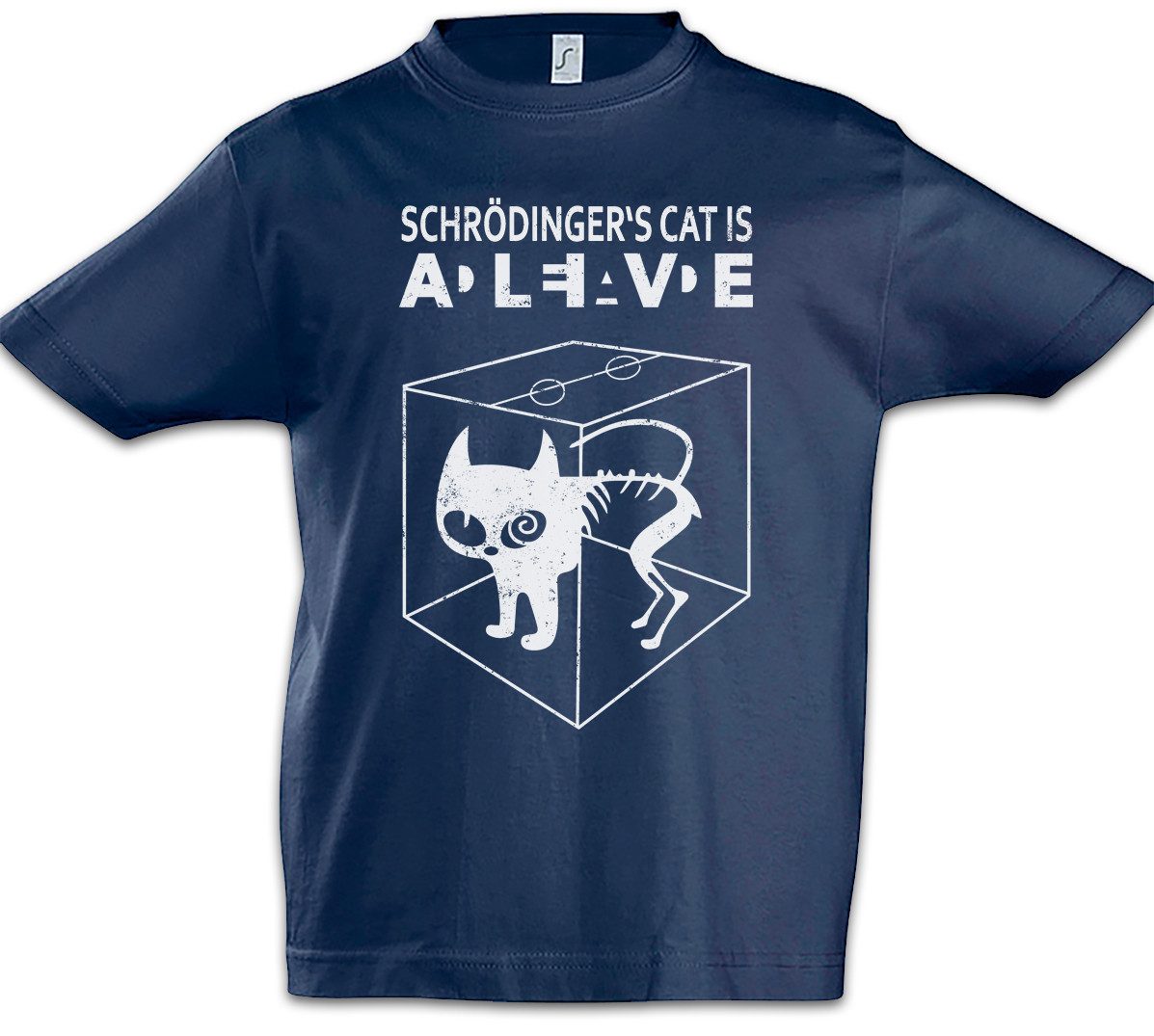 Print-Shirt Schrödinger's Cat Is Alive Dead II Kinder T-Shirt The Big Schroedinger