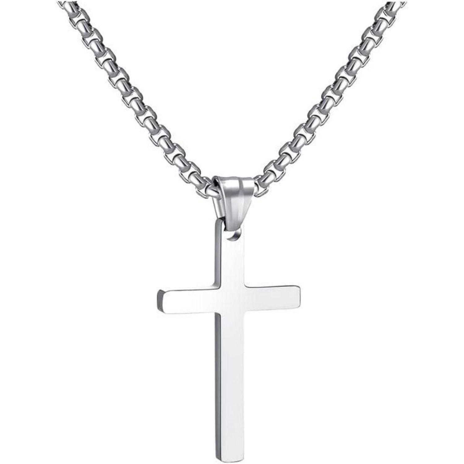 Kreuzkette Kreuzkette Edelstahl Herren/Damen Silber/Gold/Schwarz
