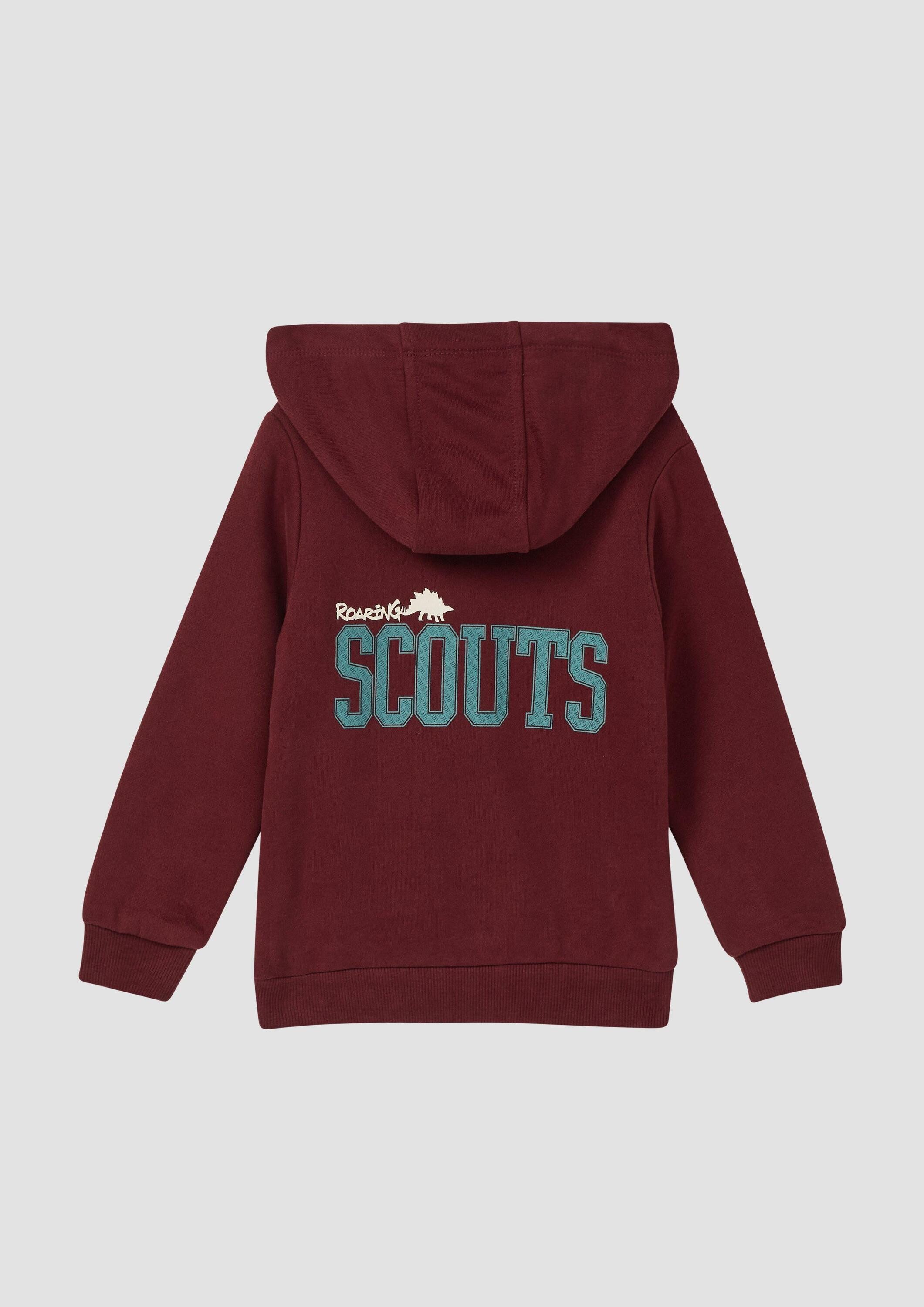 s.Oliver Sweatshirt Sweatshirt Hoodie mit Front- und Backprint und kuscheliger Innenseite