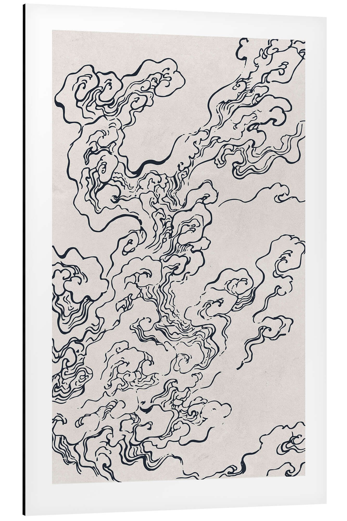 Posterlounge Alu-Dibond-Druck Mori Yūzan, Wolken, Wohnzimmer Maritim Illustration