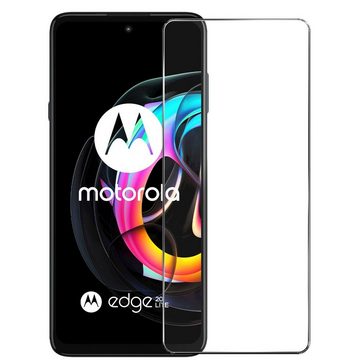 CoolGadget Handyhülle Schwarz als 2in1 Schutz Cover Set für das Motorola Edge 20 Lite 6,7 Zoll, 2x Glas Display Schutz Folie + 1x TPU Case Hülle für Edge 20 Lite