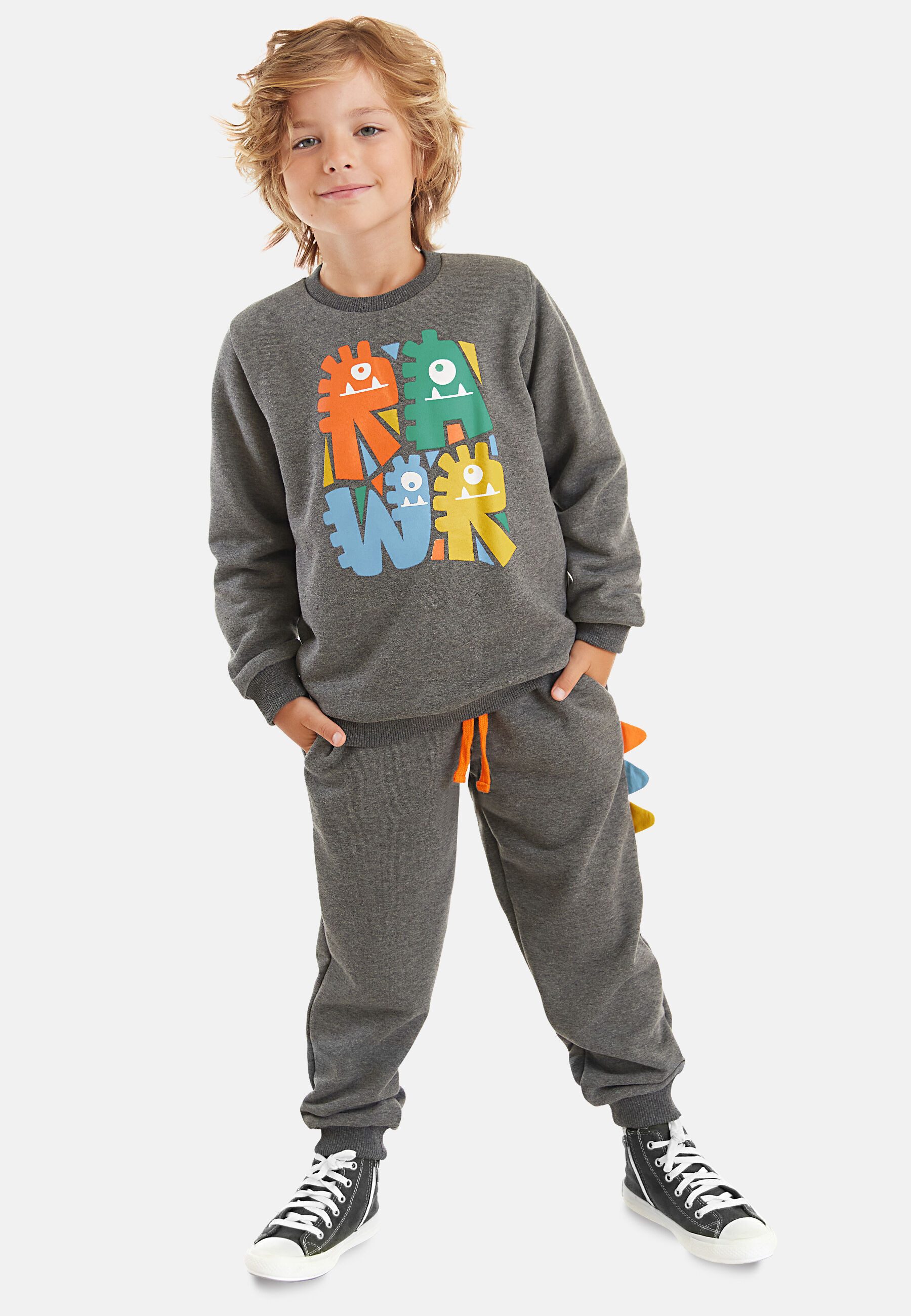 Denokids Hausanzug Rawr Spikes (2 tlg) mit 3D-Dino Zacken