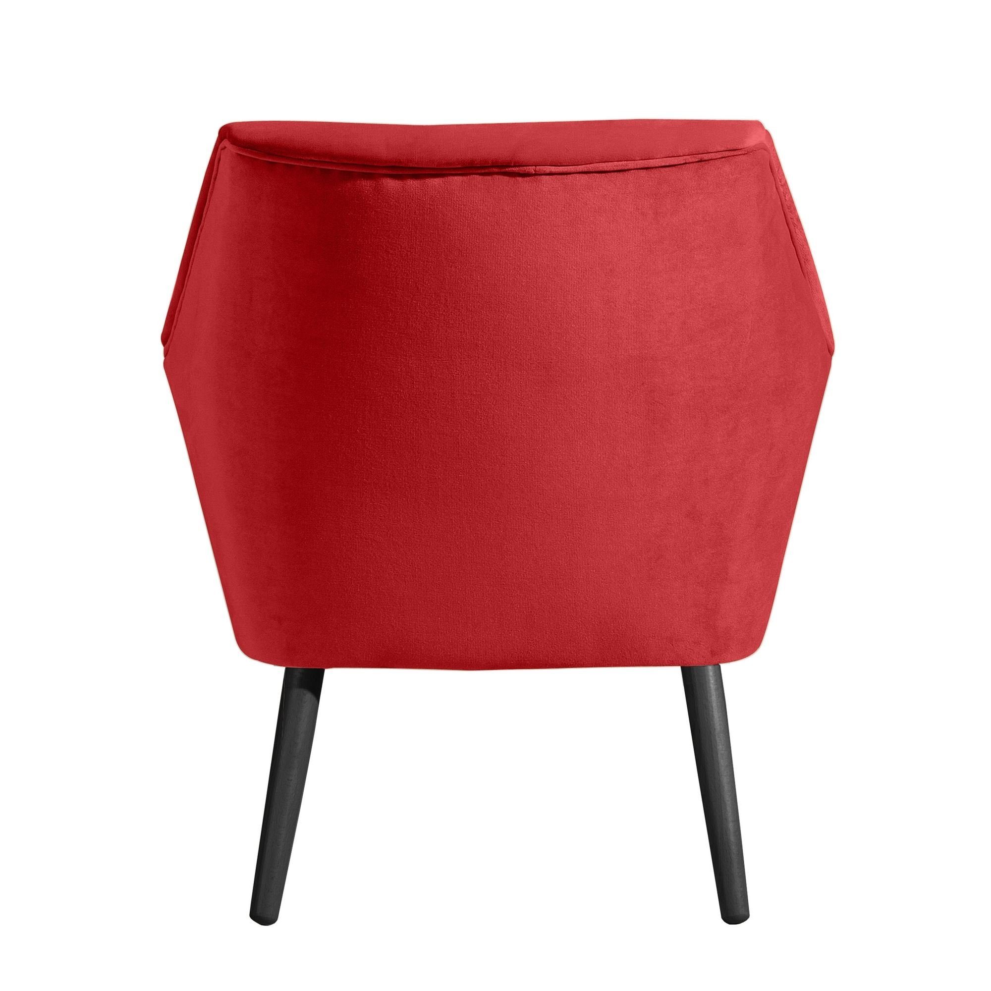 58 aufm Kessel Sessel Sessel rot / hochwertig 21069 (Sparpreis Sitz 1-St), inkl. Kostenlosem Bezug verarbeitet,bequemer Buche Samtvelour schwarz Versand, Kachka