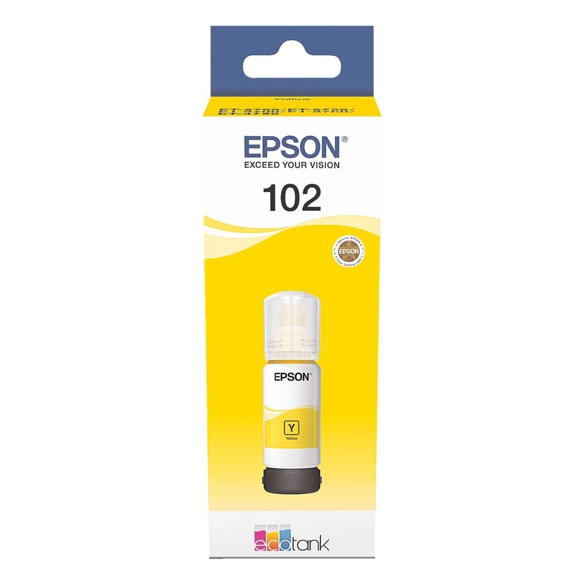 gelb) Druckerpatrone, Epson EcoTank Original 102 Tintenpatrone (1-tlg.,