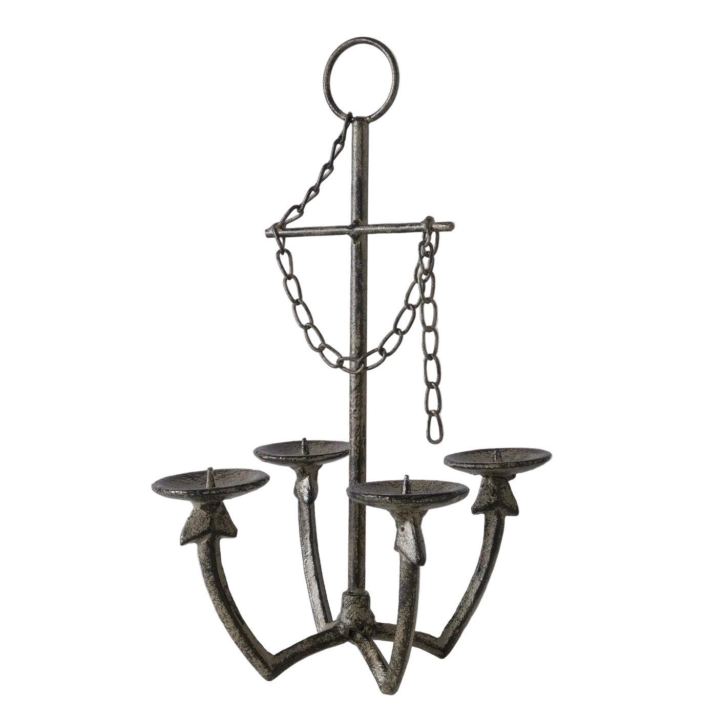 MF Kerzenhalter Kerzenleuchter Anchor aus Gusseisen handgefertigt braun matt Maritim (1 St)