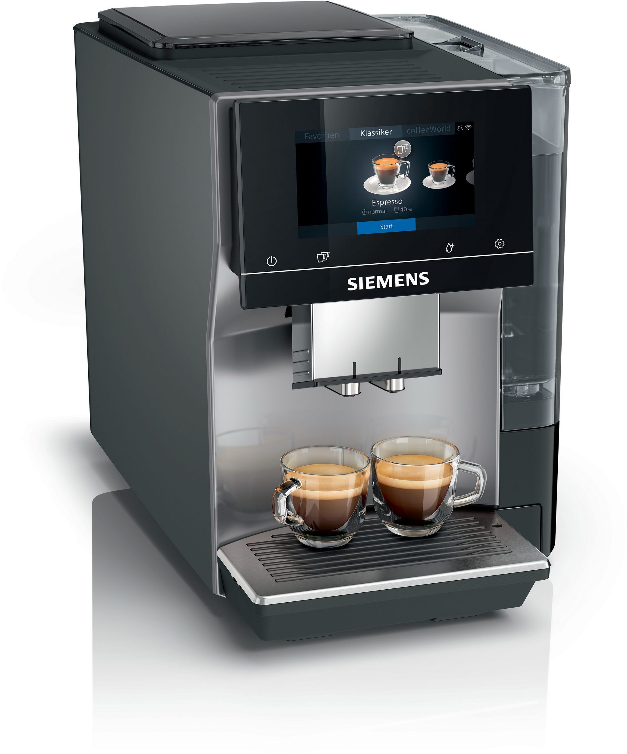 SIEMENS Kaffeevollautomat TP715D01, SIEMENS EQ700 TP715D01 Kaffeevollautomat Grau 19 Bar 2,4L TFT