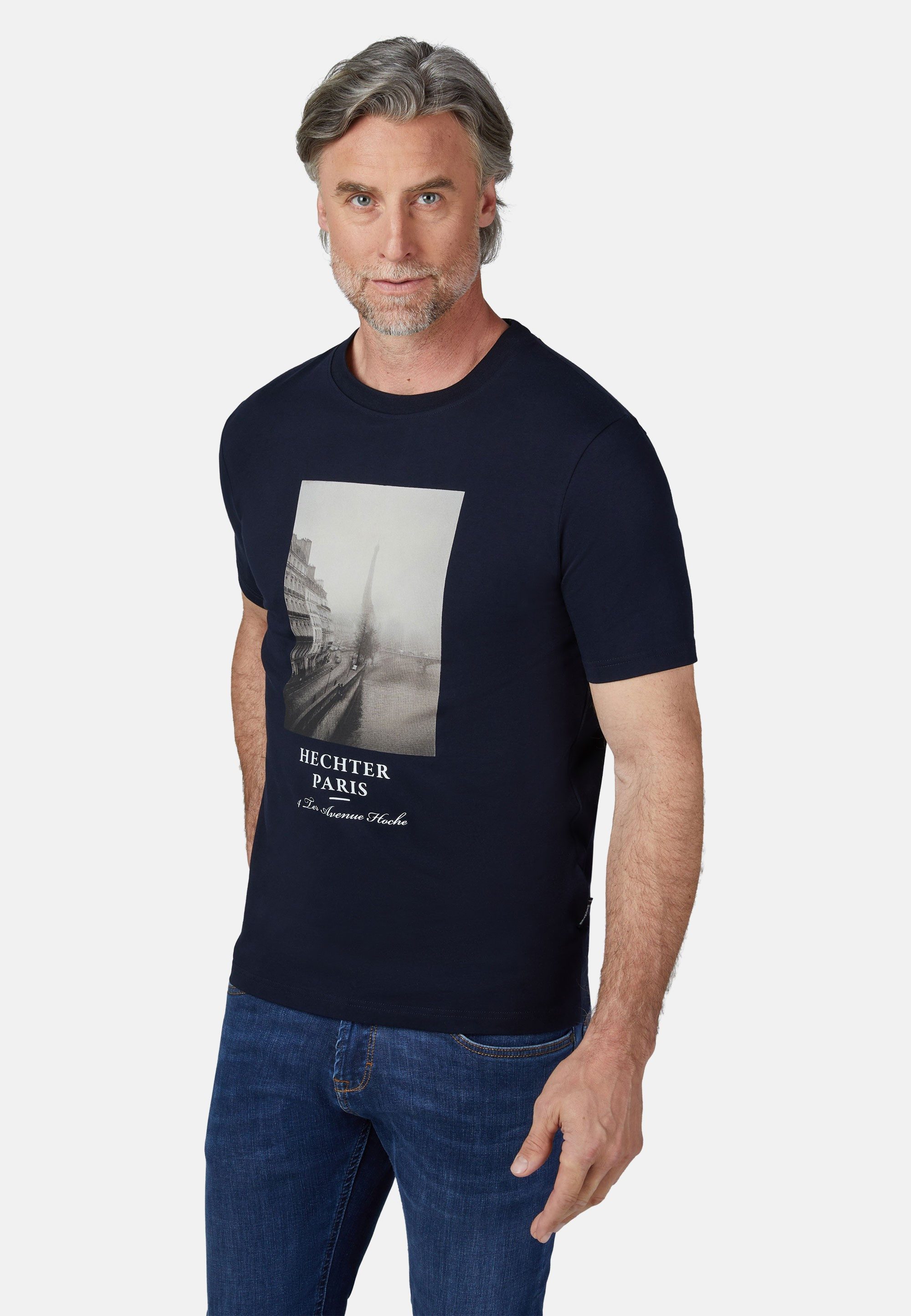 HECHTER PARIS T-Shirt T-SHIRT JERSEY mit Fotoprint auf der Vorderseite