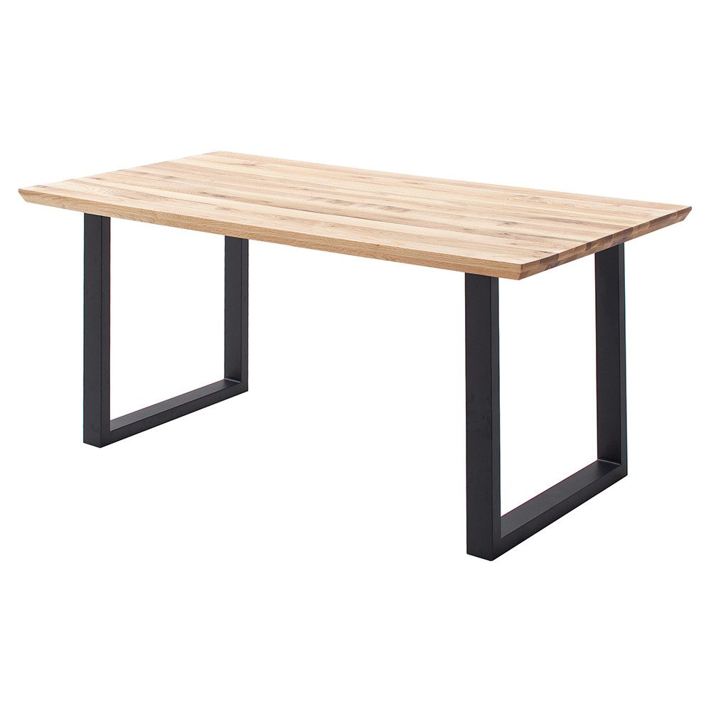 Lomadox Esstisch PARACATU-06, Massivholz, U-Gestell, Schweizer Kante, Eiche geölt, 160x90cm