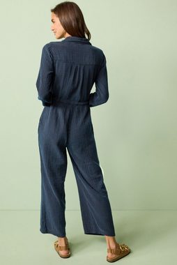 Next Jumpsuit Verkürzter Jumpsuit aus Mulltuch-Baumwolle (1-tlg)