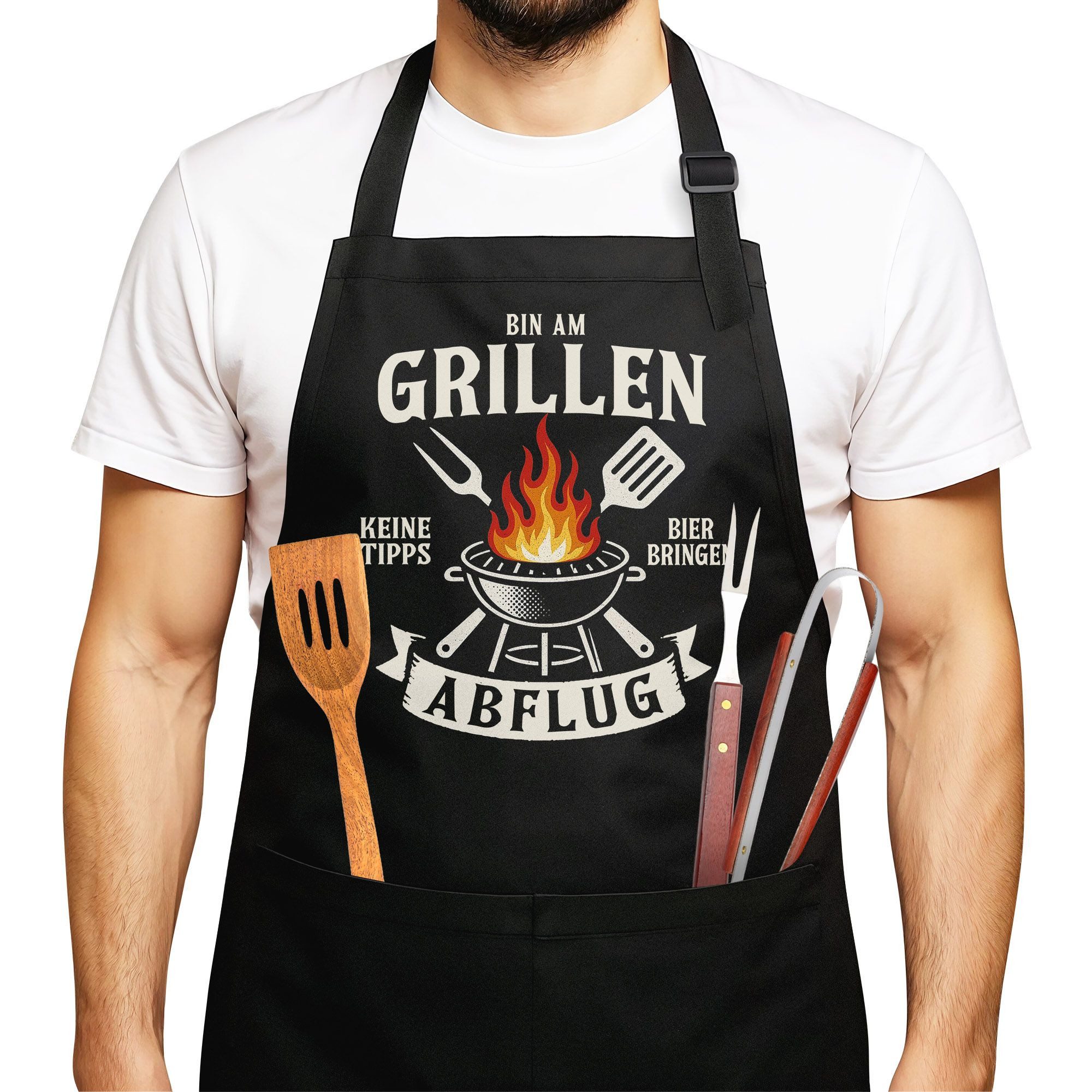 MoonWorks Grillschürze Grillschürze für Männer mit Spruch Bin am Grillen Ab günstig online kaufen