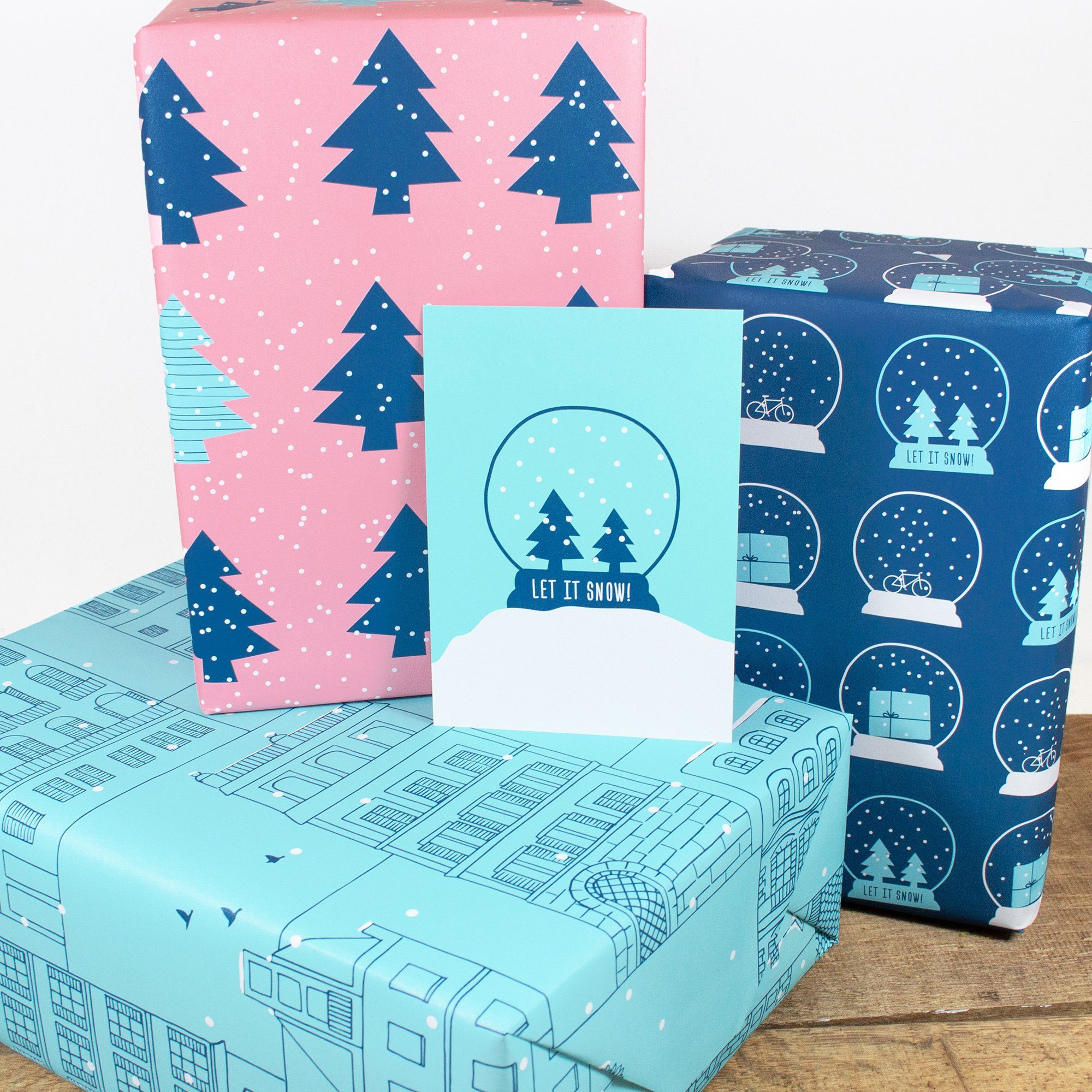 Bow & Hummingbird Geschenkpapier Geschenkpapier Christmas Trees