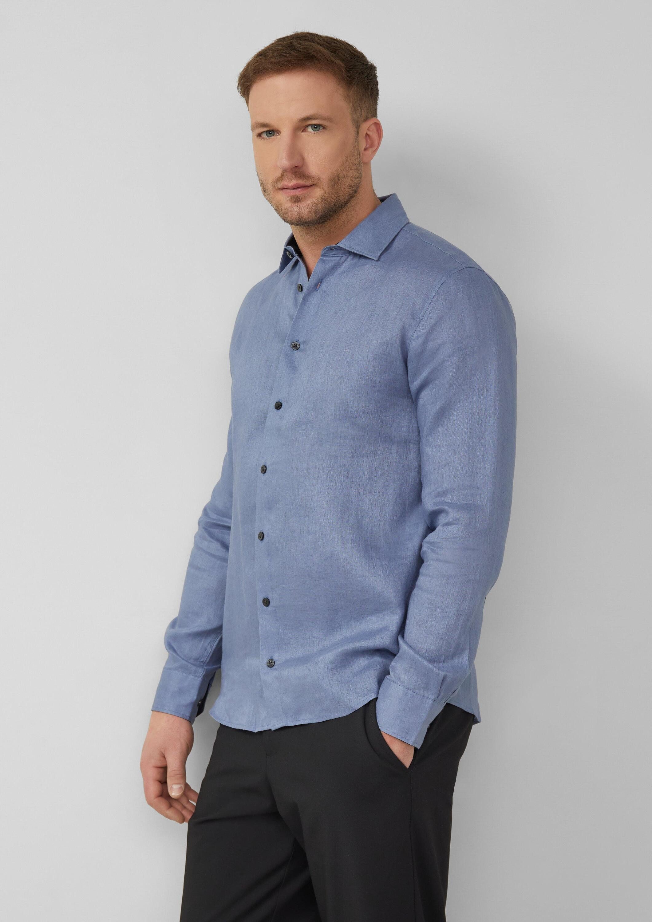 s.Oliver Langarmhemd Hemd Regular Fit: Hochwertiges Hemd aus reinem Leinen
