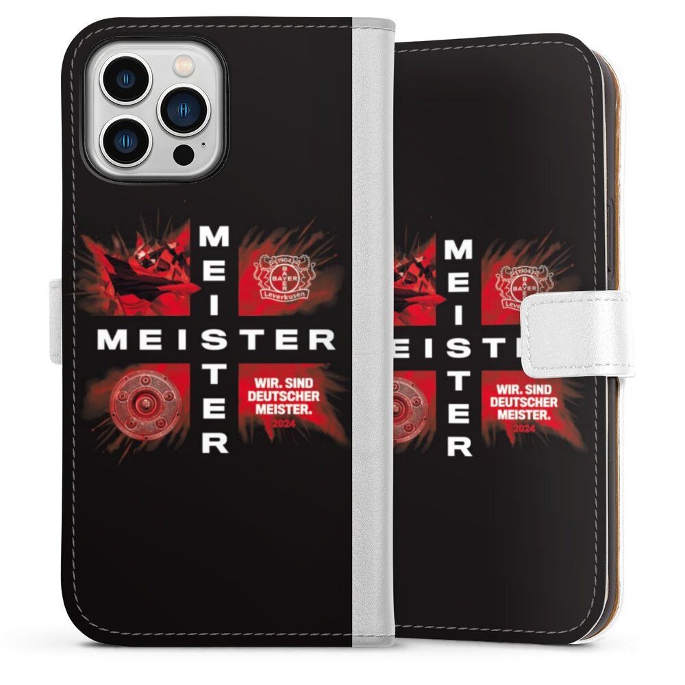 DeinDesign Handyhülle Bayer 04 Leverkusen Meister Offizielles Lizenzprodukt, Apple iPhone 13 Pro Max Hülle Handy Flip Case Wallet Cover