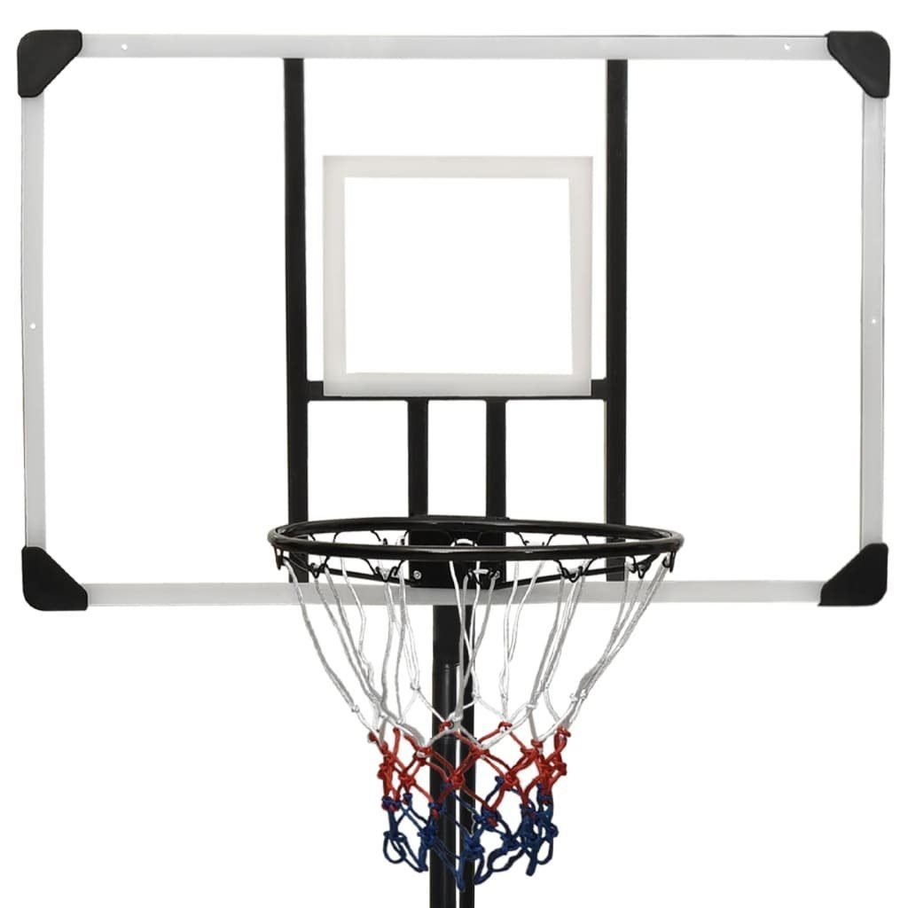 vidaXL Basketballkorb Basketballständer Transparent Korb cm 256-361 Basketball Polycarbonat