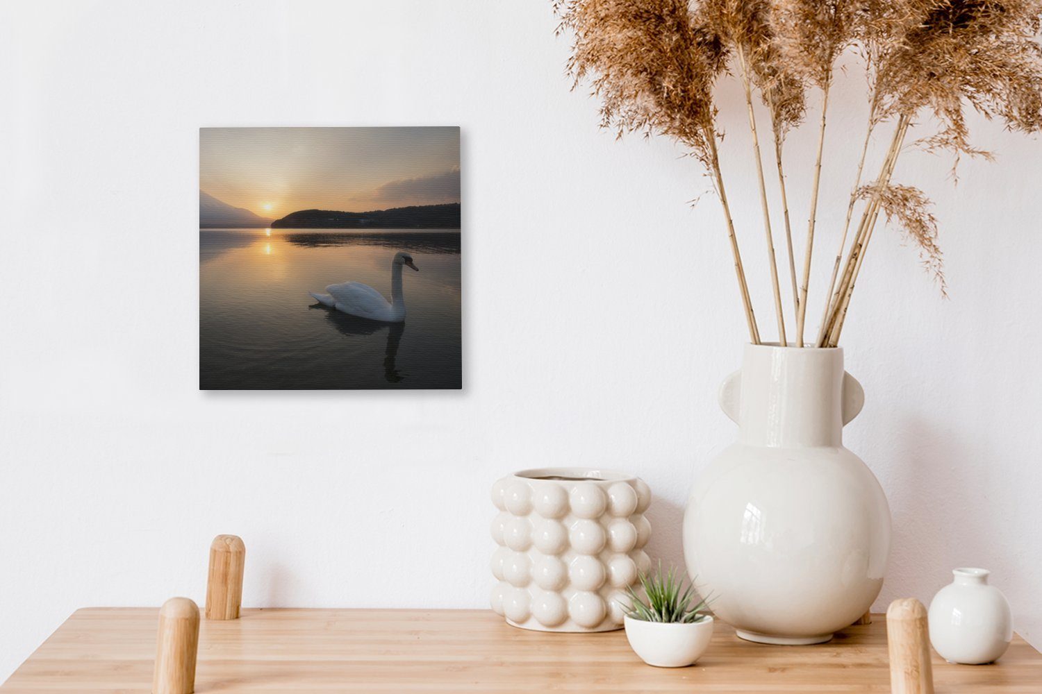 (1 OneMillionCanvasses® für - Schwan Bilder Schlafzimmer Berg Leinwand Wohnzimmer St), Sonne, Leinwandbild -