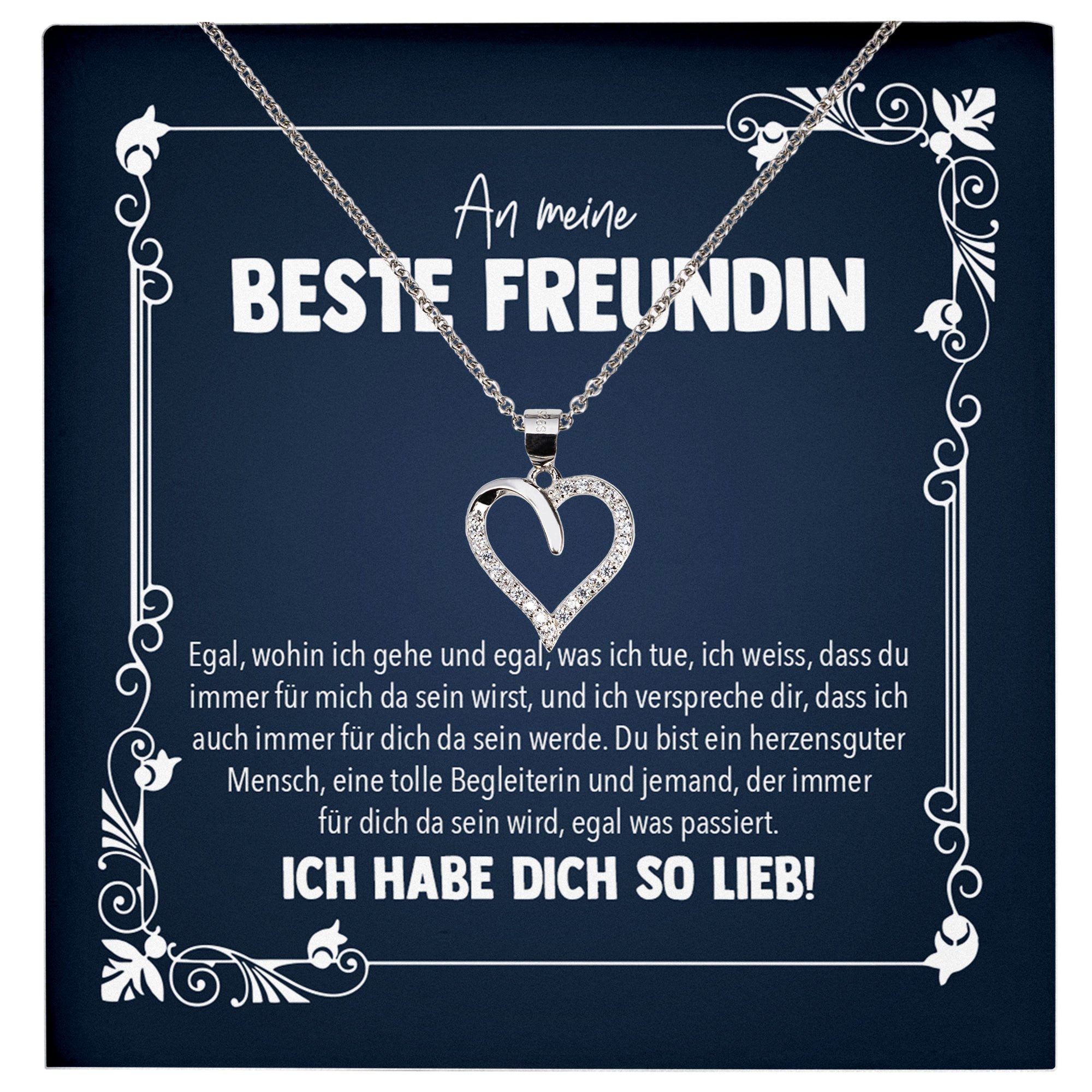 22Feels Schmuckset Freundschaftskette Geschenk Beste Freundin Bestie Frauen Halskette (inkl. Geschenktasche, Karte(n), Poliertuch, Beutel), Echt-Silber 925/000, Karte Made In Germany