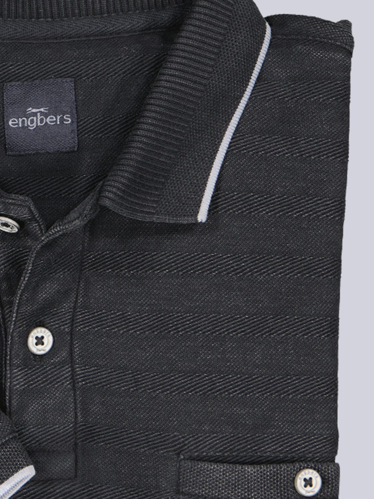 Engbers Poloshirt Herren Polo-Shirt gestreift, Anthrazit