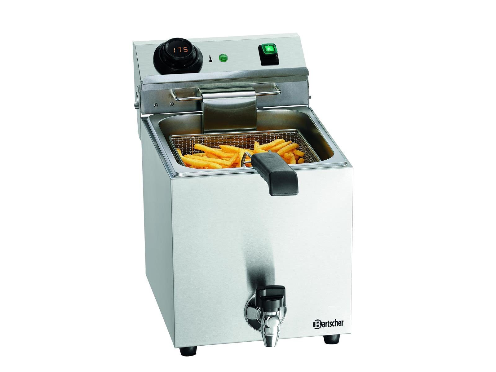 Bartscher Snackfritteuse Fritteuse MDI SNACK III Plus mit Fettablasshahn, 9 Liter A162828