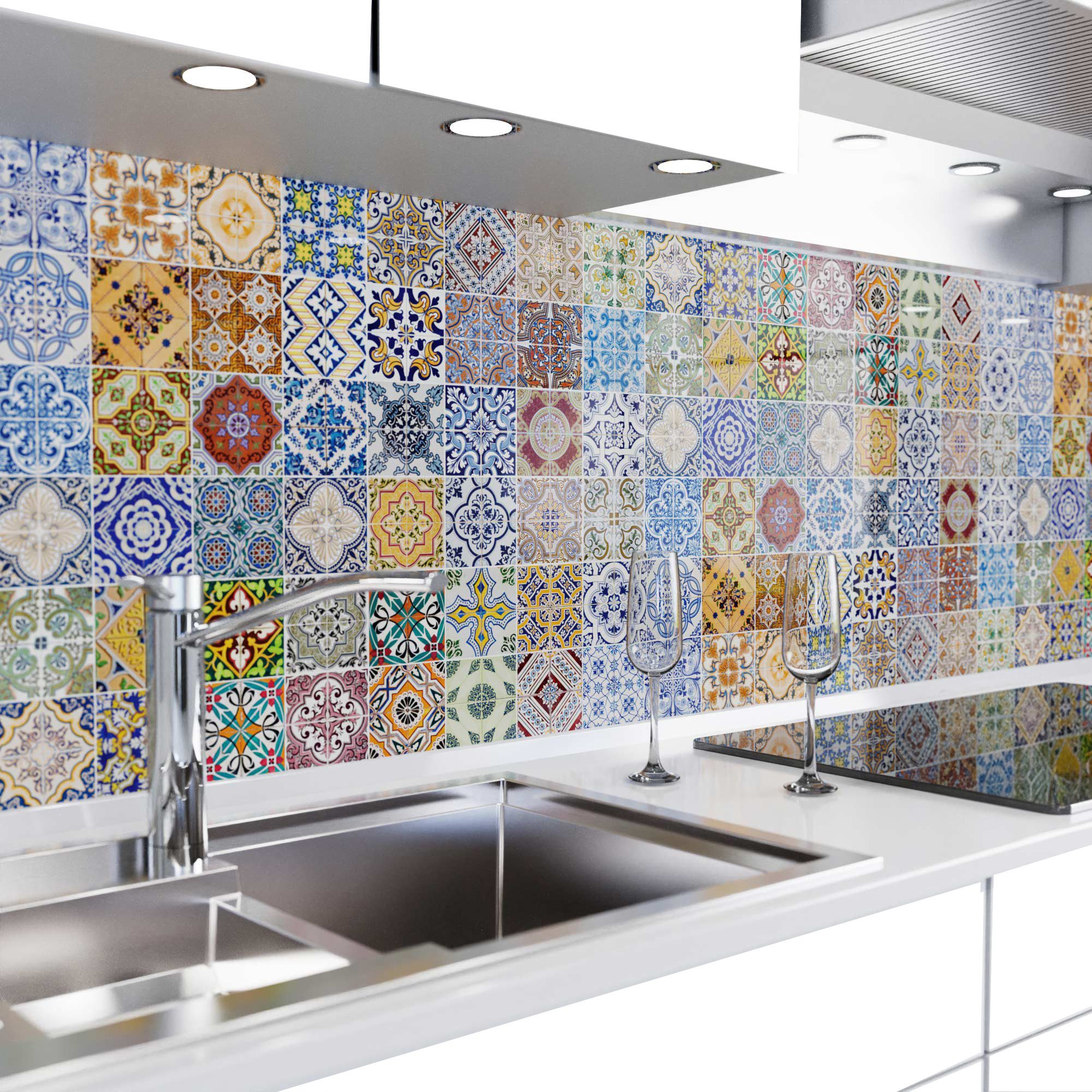 danario Küchenrückwand Folie selbstklebend, Glasoptik, Spritzschutz Küche, günstig online kaufen