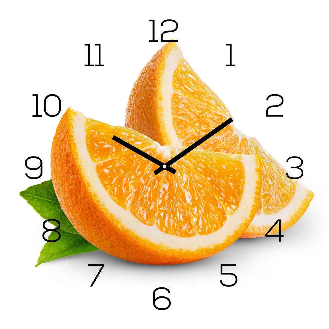 Levandeo® Wanduhr (levandeo Wanduhr Glas 30x30cm Glasuhr Uhr Glasbild Fruch günstig online kaufen