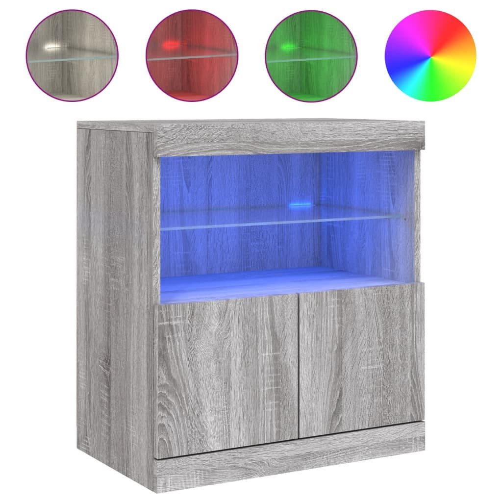 vidaXL Sideboard Sideboard mit LED-Leuchten Grau günstig online kaufen