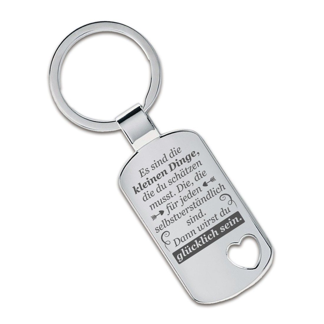 Lieblingsmensch Schlüsselanhänger Die kleinen Dinge - ein tolles Geschenk &Glücksbringer (Schlüsselanhänger mit Gravur, inklusive Schlüsselring), Robuste und filigrane Lasergravur